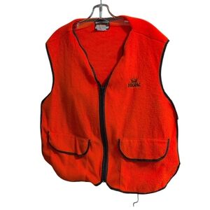 Propac Blaze Orange Fleece Hunting Vest Men’s L Full Zip Safety Deer Hunting